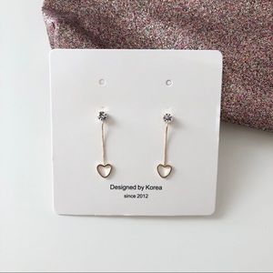 Dainty Rhinestone Heart Post Earrings